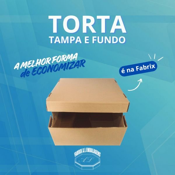 Caixa modelo Torta Tampa e fundo